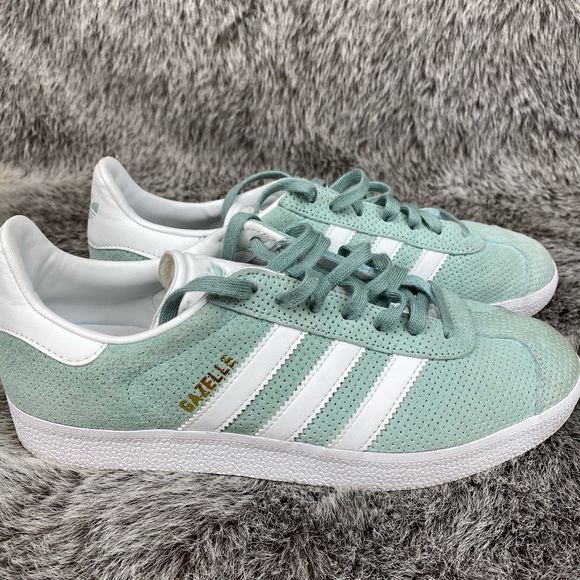 adidas originals gazelle green suede sneakers